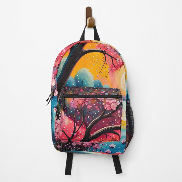 Item preview, Pink Blue Blossom Landscape in Pointilsm by shs_kenya designed and sold by Shs-Kenya.
