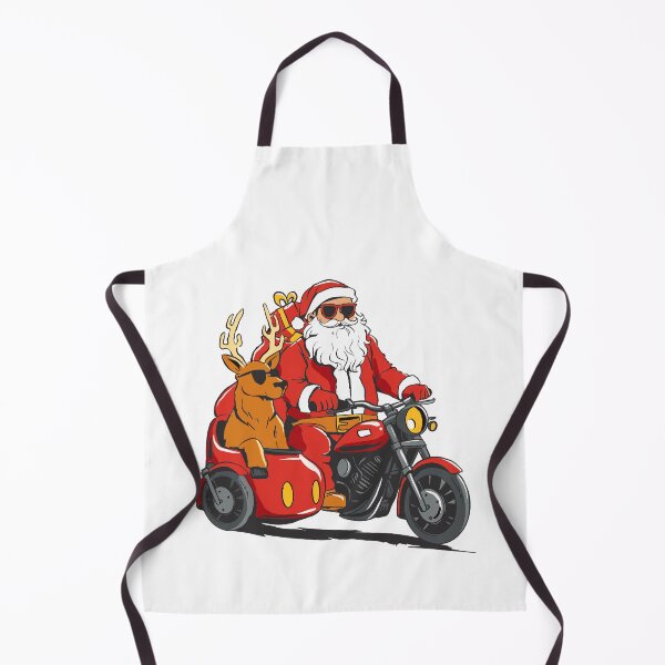 Item preview, Santa Claus on Motorcycle with Reindeer Sidecar - Funny Holiday Christmas Design for Bikers and Festive Humor Lovers designed and sold by DrawHandArt.