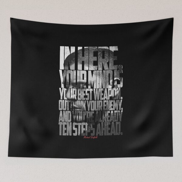 Item preview, Michael Scofield Black and White Motivational Typography with Camouflage Design designed and sold by Enea Kelo.
