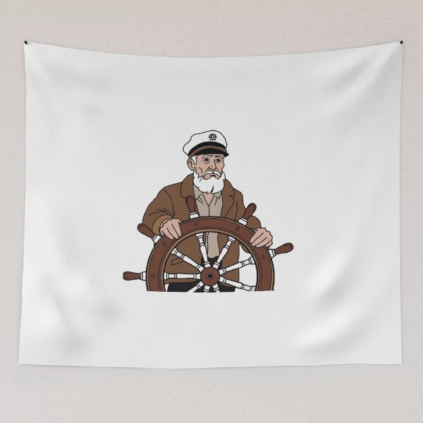Item preview, Captain at the Helm Illustration designed and sold by OldSchoolRetro.