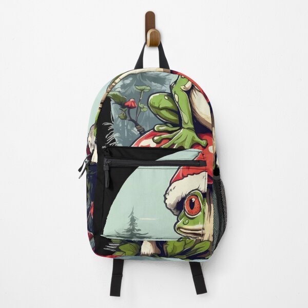 Item preview, funny Frog on Toadstool with Santa Hat - Funny Christmas Design designed and sold by DrawHandArt.