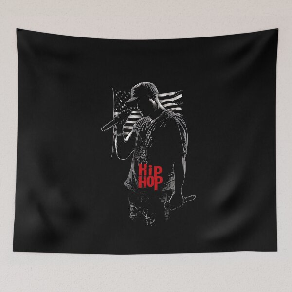 Item preview, American flag, hip hop, Rapper with two microphones designed and sold by Jose Antonio Exposito Rodriguez.