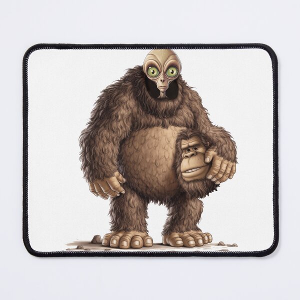 Item preview, Funny Bigfoot and Alien Design | Retro Sasquatch UFO Abduction Art for Sci-Fi Lovers designed and sold by DrawHandArt.