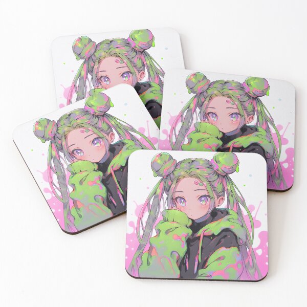 Item preview, Messy Pink and Green Anime Girl designed and sold by bubblegoth.