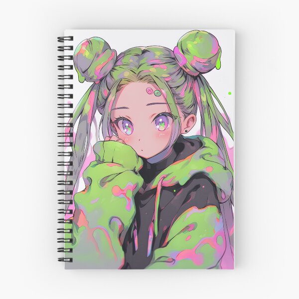 Item preview, Messy Pink and Green Anime Girl designed and sold by bubblegoth.
