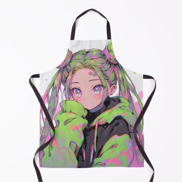 Item preview, Messy Pink and Green Anime Girl designed and sold by bubblegoth.