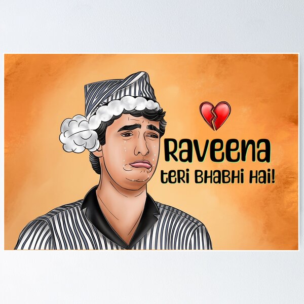 Item preview, Classic 90’s Bollywood comedy movie fun art  designed and sold by AN DESIGN STUDIO.