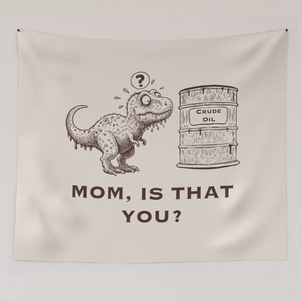 Item preview, T-Rex Crude Oil Joke Shirt – Funny Science Teacher Gift – “Mom Is That You?” designed and sold by Animoodles.
