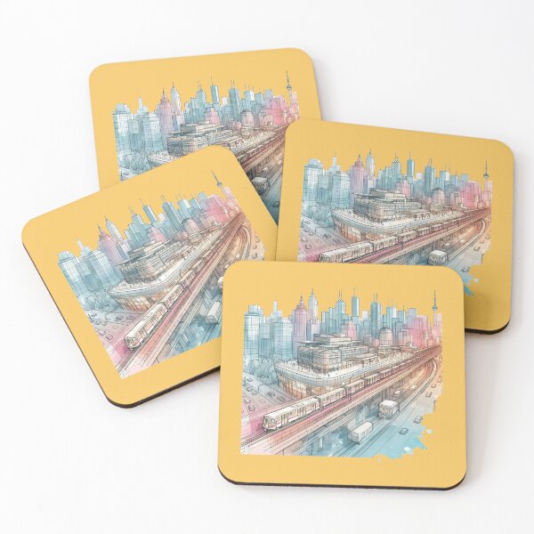 Item preview, Kipling Subway Station 3D Sketch – Southwest Aerial View towards Bloor East, designed and sold by PaintMeWorld.