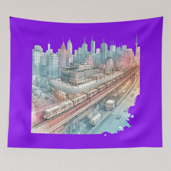 Item preview,  Kipling Subway Station 3D Sketch – Southwest Aerial View towards Bloor East,  designed and sold by PaintMeWorld.