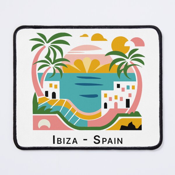 Item preview, Vintage travel design Ibiza Spain – minimal retro design with sunset and palm trees designed and sold by pod24.