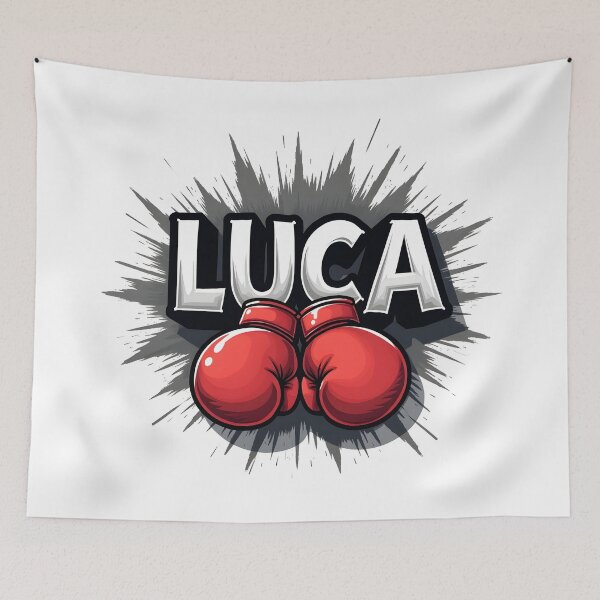 Item preview, Cool Boxer Luca Name Red Boxing Gloves designed and sold by Leonardo Palumbo.