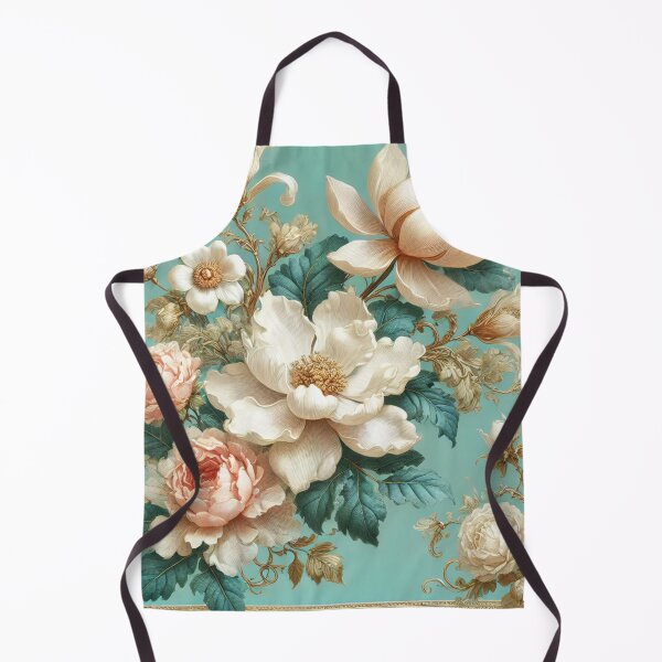 Item preview, Large Botanical Motif With Cyan  designed and sold by Dream Bloom Gallery.