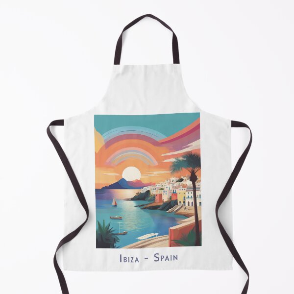 Item preview, Vintage travel poster Ibiza Spain – minimal retro design with sunset and palm trees designed and sold by pod24.