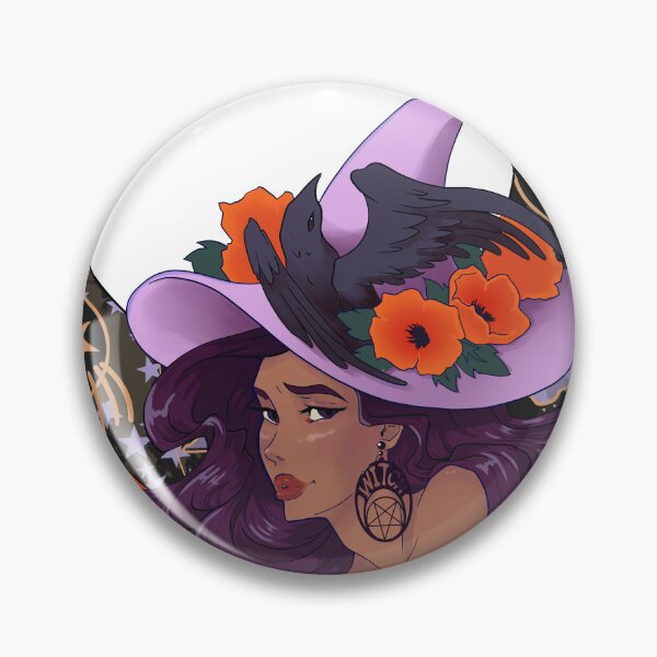 Item preview, crescent moon witch with a raven designed and sold by Naphth.