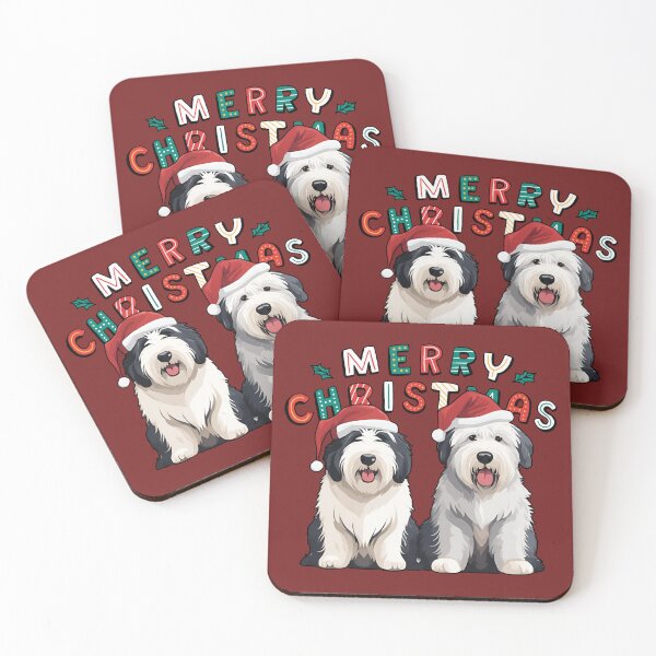 Item preview, Christmas Old English Sheepdogs – Merry Christmas designed and sold by GoodyPaws.