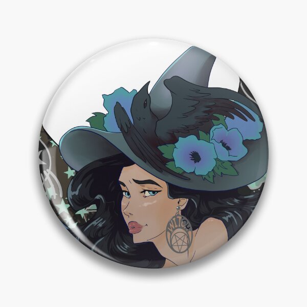 Item preview, crescent moon witch with a raven designed and sold by Naphth.
