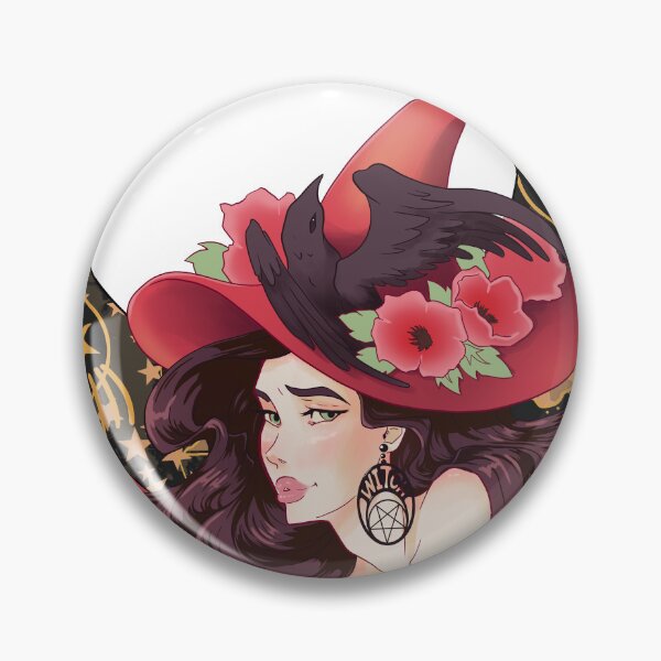 Item preview, crescent moon witch with a raven designed and sold by Naphth.