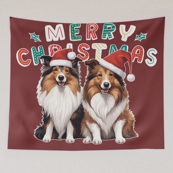 Item preview, Christmas Shetland Sheepdogs – Merry Christmas designed and sold by GoodyPaws.