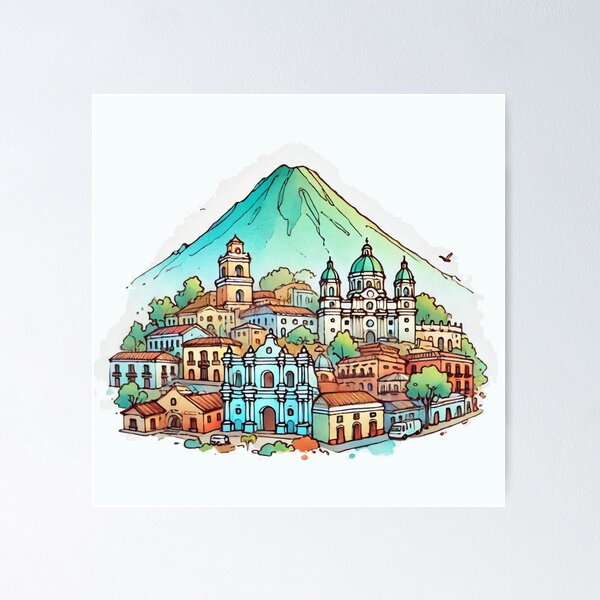 Item preview, Un bosquejo de las maravillas de Guatemala: Tikal, Antigua y más designed and sold by PaintMeWorld.