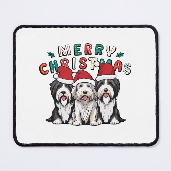 Item preview, Christmas Bearded Collies – Merry Christmas designed and sold by GoodyPaws.