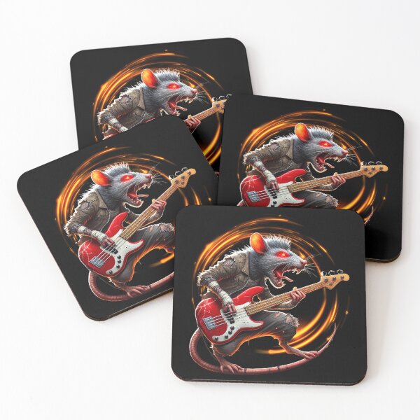 Item preview, Bass guitar player crazy rat designed and sold by Meandmyshop.