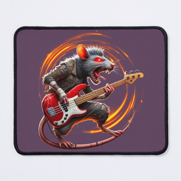 Item preview, Bass guitar player crazy rat designed and sold by Meandmyshop.