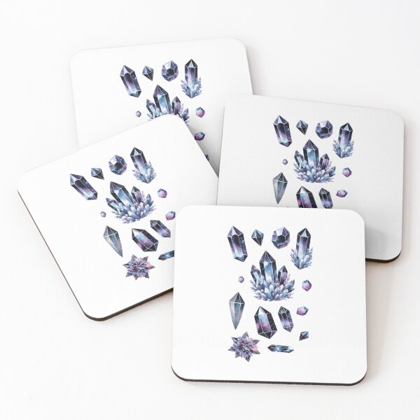 Item preview, Black Mystical Crystal & Geode Stickers | Rainbow Gemstone Collection for Crystal Enthusiasts designed and sold by FlowerMyLove.