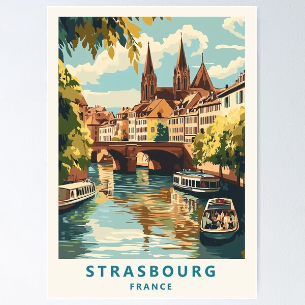 Item preview, Strasbourg, France travel poster designed and sold by JJAArt.