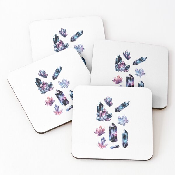 Item preview, Black Mystical Crystal & Geode Stickers | Rainbow Gemstone Collection for Crystal Enthusiasts designed and sold by FlowerMyLove.