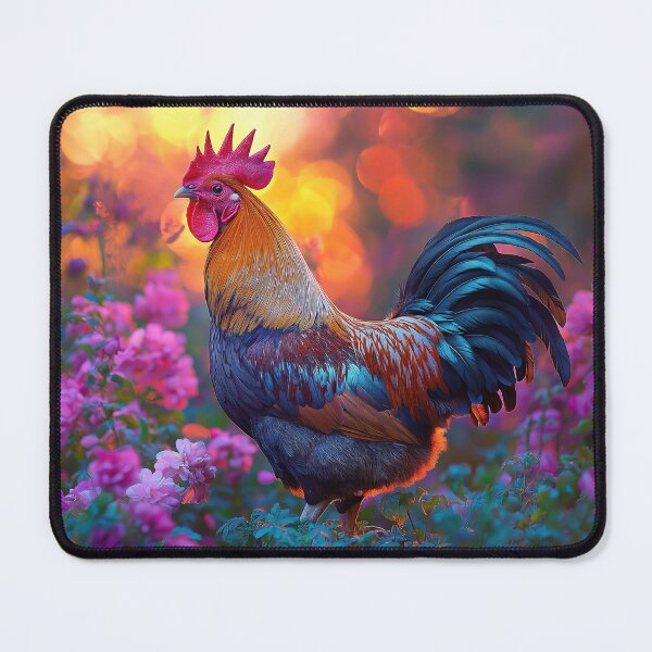 Item preview, Colorful rooster at sunrise - Animal photo designed and sold by TheArtistOf2022.