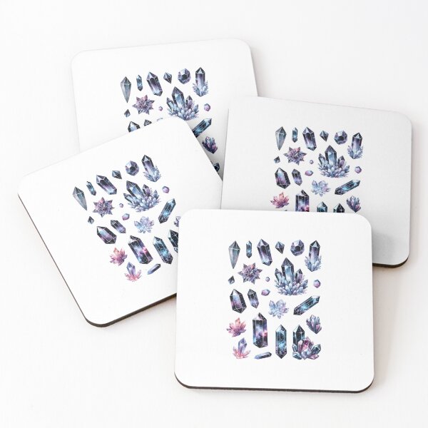 Item preview, Black Mystical Crystal & Geode Stickers | Rainbow Gemstone Collection for Crystal Enthusiasts designed and sold by FlowerMyLove.