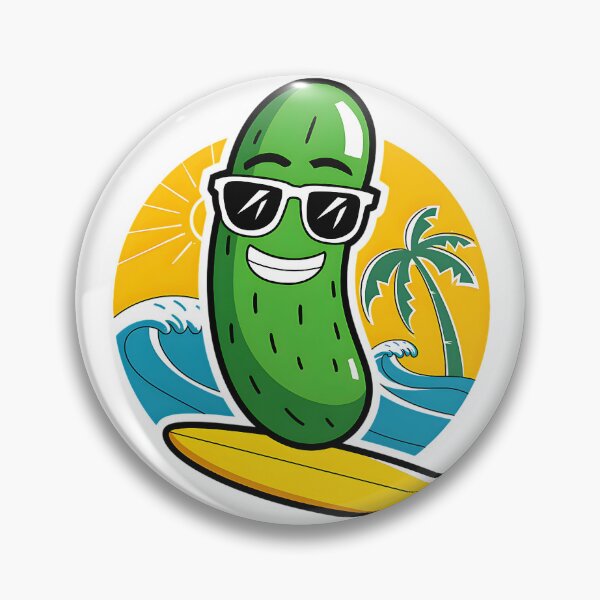 Item preview, Cool Pickle in Shades Surfing  designed and sold by GeeksLoveDogs.