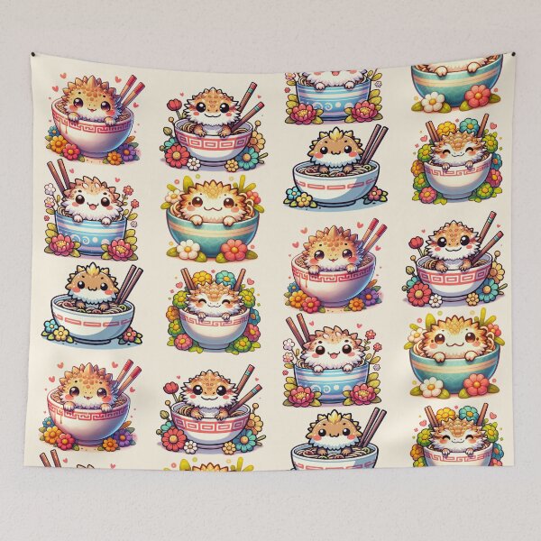 Artikelvorschau, Bartagamen-Ramen-Schüssel-Kunst | Süßes exotisches Haustier-Digitaldesign | Sticker-Pack entworfen und verkauft von aylastyle.