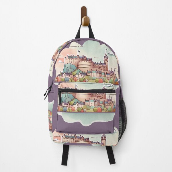 Item preview, Edinburgh Castle Minimalist Sticker Design – 3D Landscape & Retro Charm, designed and sold by PaintMeWorld.