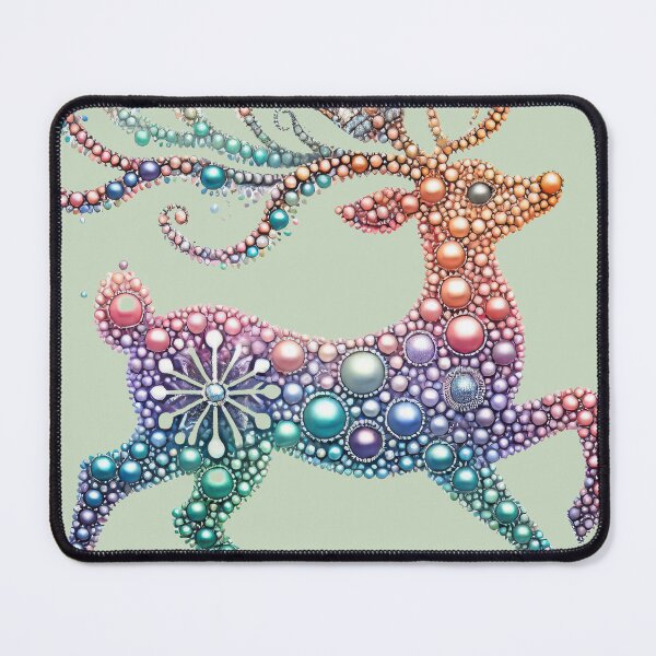Item preview, A stunning jeweled reindeer crafted with vibrant bead-like designs in rainbow hues. designed and sold by ideandesign.