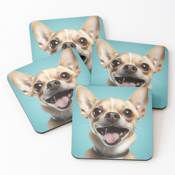 Item preview, A delighted Chihuahua dog with oversized ears joyfully sticking out its tongue designed and sold by anytka.