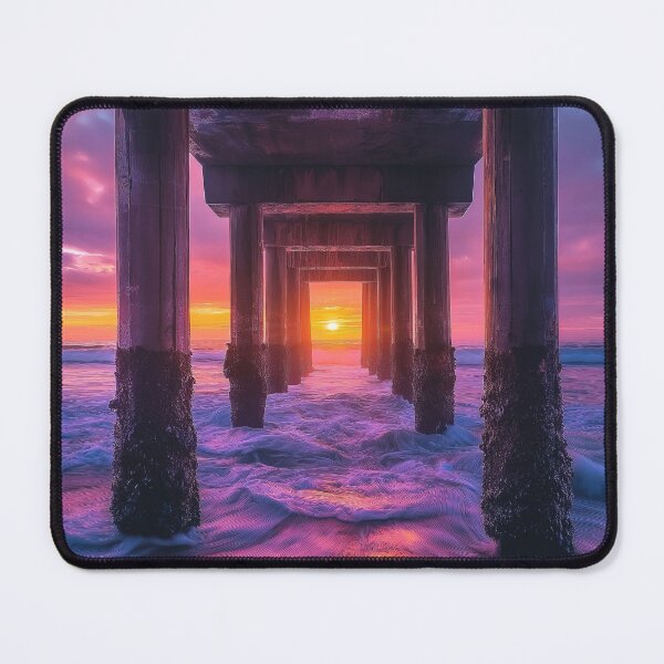Item preview, Wooden pier at sunset long exposure seascape - Landscape photo designed and sold by TheArtistOf2022.