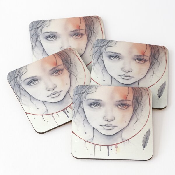 Item preview, Serene Watercolor Woman with Feather designed and sold by anytka.