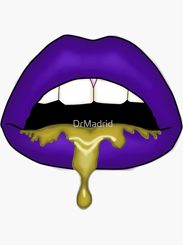 "Lip Drip Plum " Sticker by DrMadrid Redbubble
