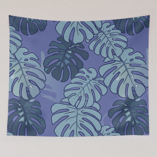 Item preview, Lovely Blue Monsteras designed and sold by AOCollections.