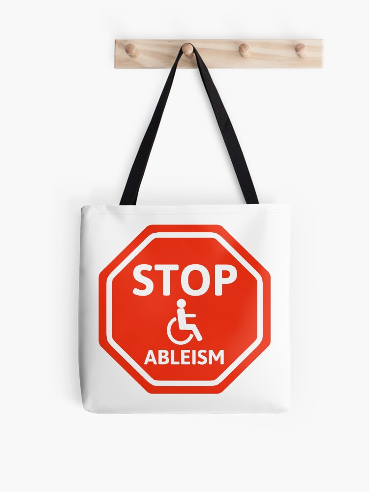 Thumbnail 1 of 2, Tote Bag, Stop ableism designed and sold by RACHELDF.