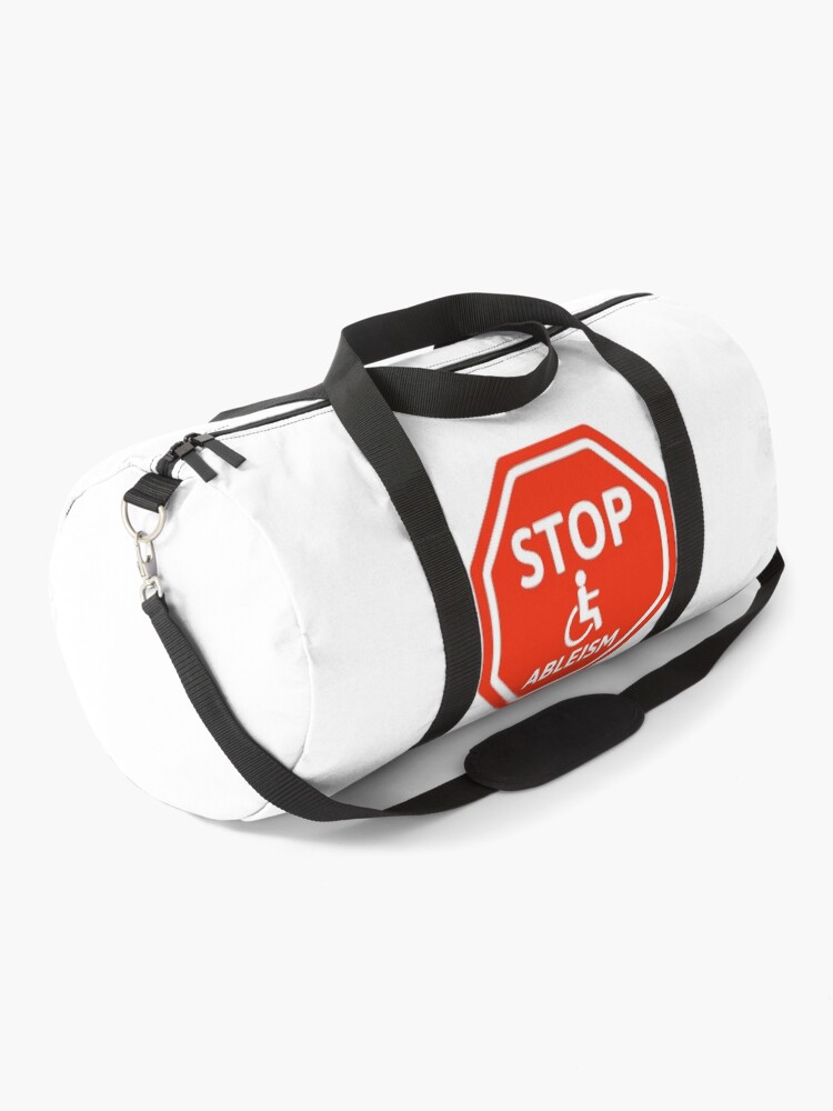 Thumbnail 1 of 3, Duffle Bag, Stop ableism designed and sold by RACHELDF.