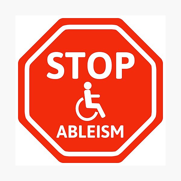 Item preview, Stop ableism  designed and sold by Rachel the Artist .