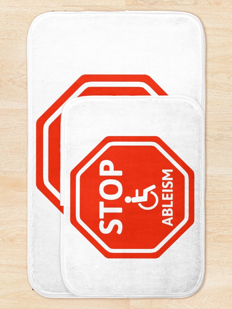 Thumbnail 5 of 6, Bath Mat, Stop ableism  designed and sold by RACHELDF.