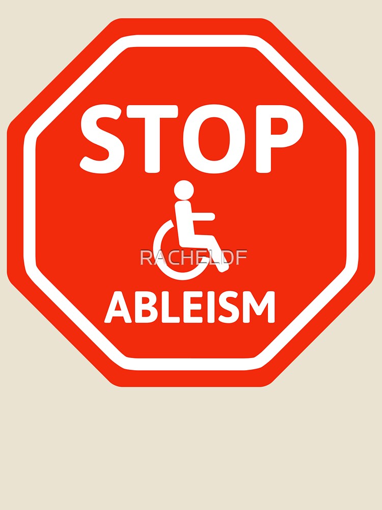 Thumbnail 4 of 4, Relaxed T-Shirt, Stop ableism designed and sold by RACHELDF.