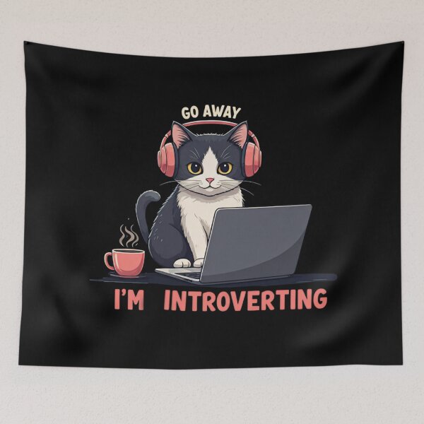 Item preview, Cat say go away I'm introverting  designed and sold by Coollzone.
