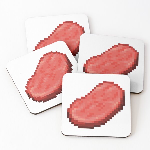 Item preview, Minecraft Raw Steak Item Pixel Art designed and sold by Kubala Designs.