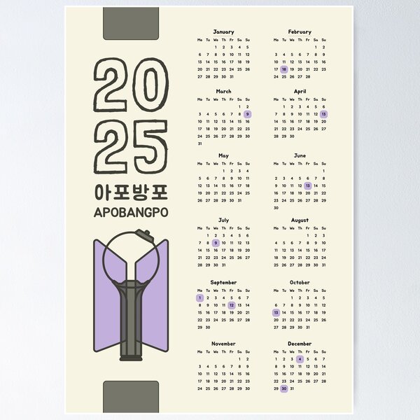 Artikel-Vorschau von BTS Bangtan APOBANGPO 2025 Kalender, designt und verkauft von Enviz-Designs.