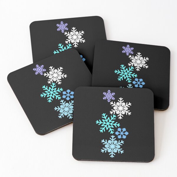 Item preview, One-side Blue White Cyan Fantasy Dancing Snowflakes Shapes Mania designed and sold by Shapes-Mania.